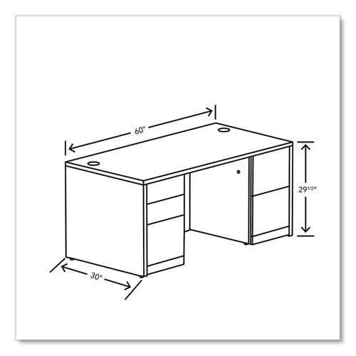 Picture of 10500 Series Double Pedestal Desk with Full Pedestals, 60" x 30" x 29.5", Pinnacle