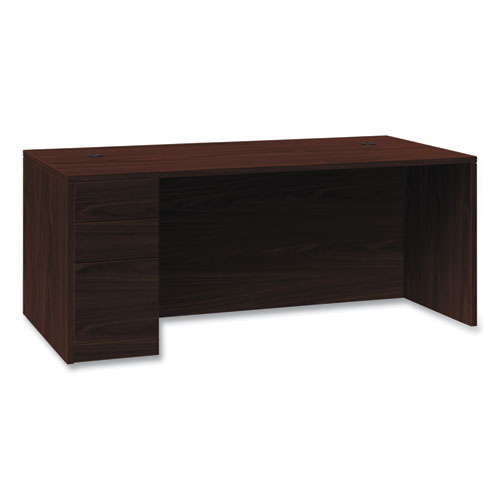 Picture of 10500 Series Single Pedestal Desk, Left Pedestal: Box/Box/File, 66" x 30" x 29.5", Mahogany