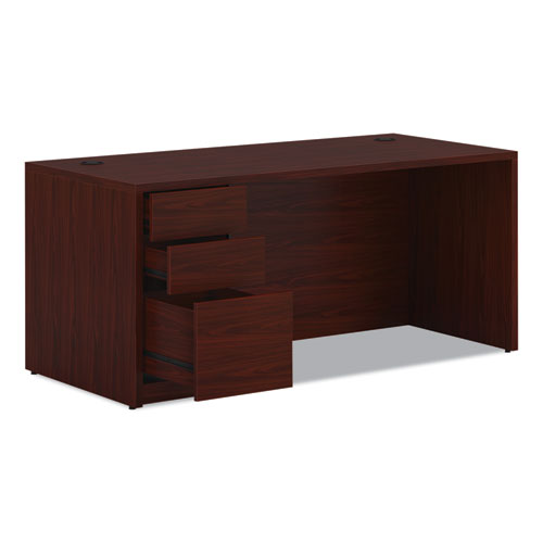 Picture of 10500 Series Single Pedestal Desk, Left Pedestal: Box/Box/File, 66" x 30" x 29.5", Mahogany