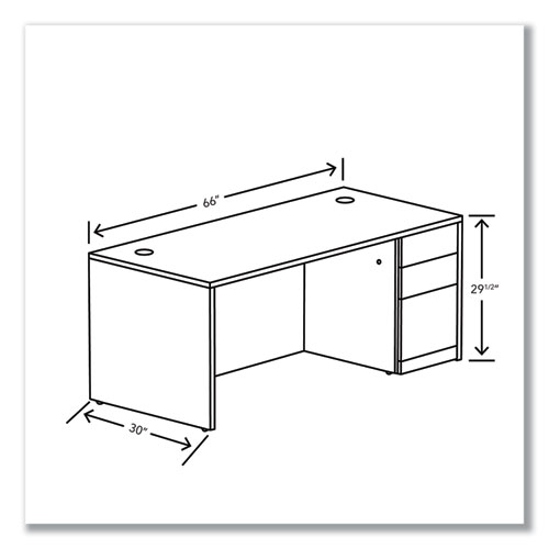 Picture of 10500 Series Single Pedestal Desk, Right Pedestal: Box/Box/File, 66" x 30" x 29.5", Pinnacle