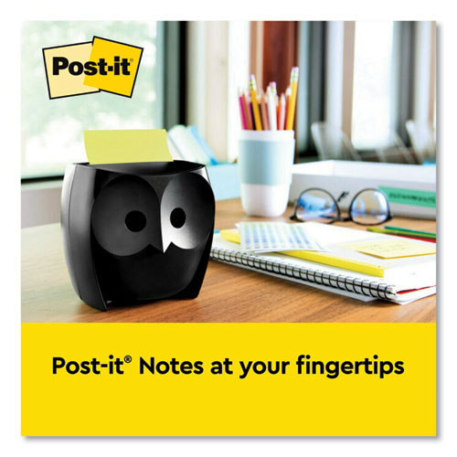 Picture of Owl-Shaped Dispenser, For 3 x 3 Pads, Black, Includes 45-Sheet Citron Super Sticky Dispenser Pop-Up Pad