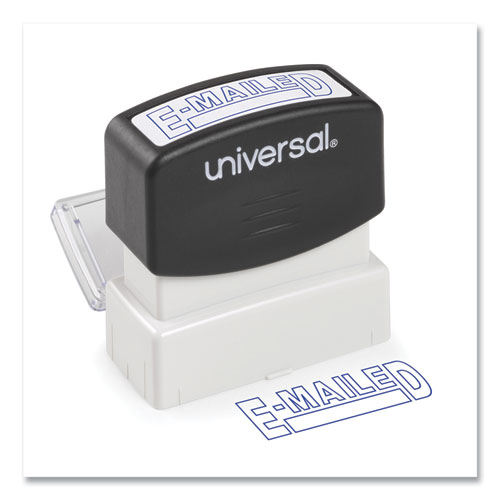 Picture of Message Stamp, E-MAILED, Pre-Inked One-Color, Blue