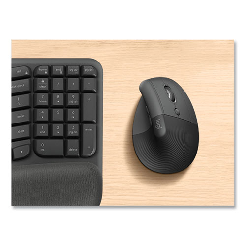 Picture of Lift for Business Vertical Ergonomic Mouse, 2.4 GHz Frequency/32 ft Wireless Range, Right Hand Use, Graphite