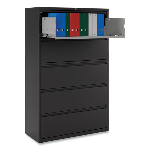 Picture of Lateral File, 5 Legal/Letter/A4/A5-Size File Drawers, Black, 42" x 18.63" x 67.63"