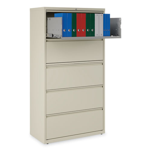 Picture of Lateral File, 5 Legal/Letter/A4/A5-Size File Drawers, Putty, 36" x 18.63" x 67.63"