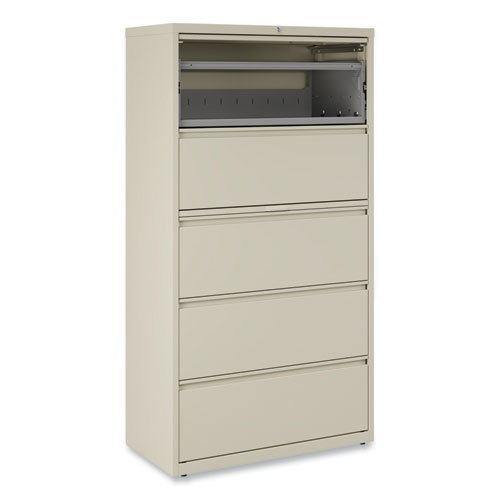 Picture of Lateral File, 5 Legal/Letter/A4/A5-Size File Drawers, Putty, 36" x 18.63" x 67.63"