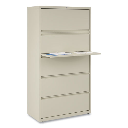 Picture of Lateral File, 5 Legal/Letter/A4/A5-Size File Drawers, Putty, 36" x 18.63" x 67.63"