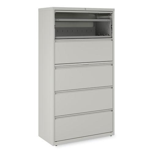 Picture of Lateral File, 5 Legal/Letter/A4/A5-Size File Drawers, Light Gray, 36" x 18.63" x 67.63"