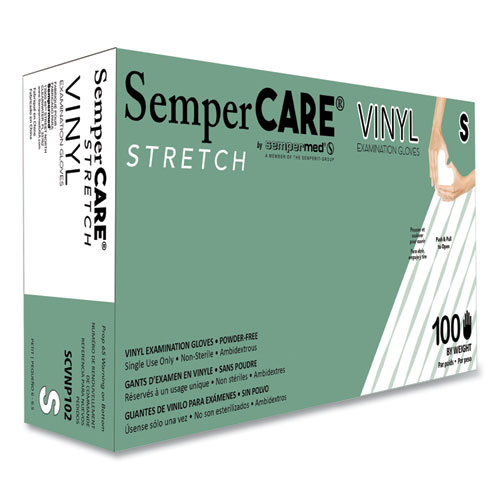 Picture of Stretch Vinyl Examination Gloves, 100/Box, 10 Boxes/Carton