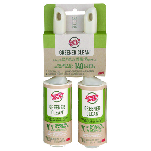 Picture of Greener Clean Lint Roller, 4" x 29.4 ft, 70 Sheets/Roller