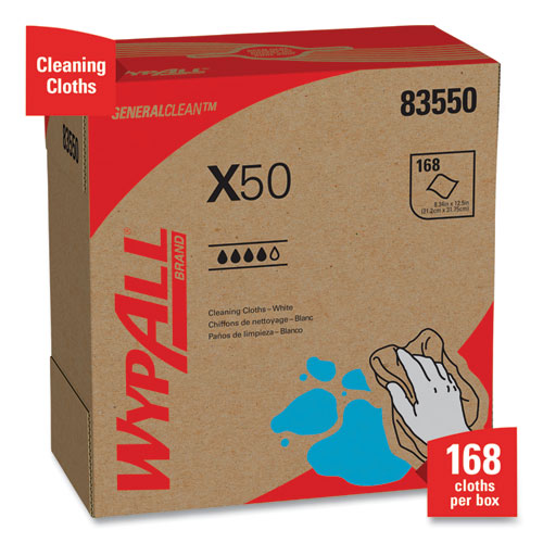 Picture of X50 Cloths, POP-UP Box, 12.5 x 9.1, White, 168/Box, 10 Boxes/Carton