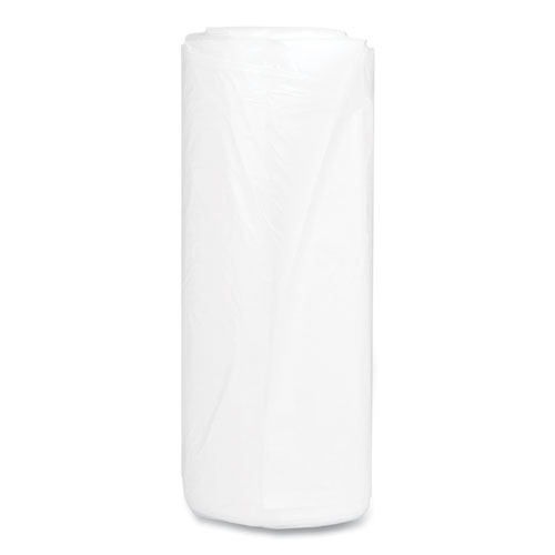 Picture of High-Density Commercial Can Liners, 60 gal, 17 mic, 38" x 60", Clear, 25 Bags/Roll, 8 Interleaved Rolls/Carton