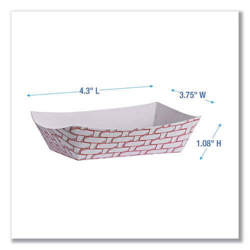 Picture of Paper Food Baskets, 6 oz Capacity, 3.78 x 4.3 x 1.08, Red/White, 1,000/Carton