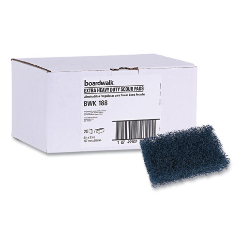 Picture of Extra Heavy-Duty Scouring Pad, 3.5 x 5, Dark Blue, 20/Carton