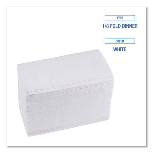 Picture of 1/8-Fold Dinner Napkins, 2-Ply, 15 x 17, White, 300/Pack, 10 Packs/Carton