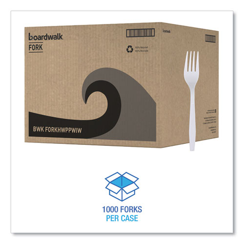 Picture of Heavyweight Wrapped Polypropylene Cutlery, Fork, White, 1,000/Carton