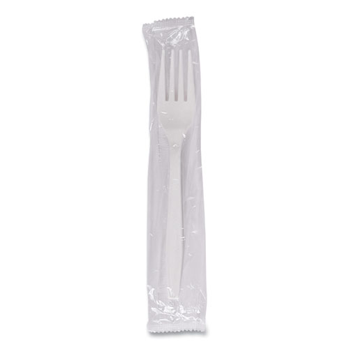 Picture of Heavyweight Wrapped Polypropylene Cutlery, Fork, White, 1,000/Carton