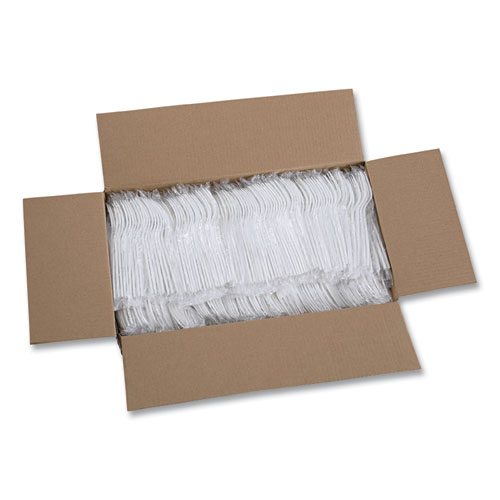 Picture of Heavyweight Wrapped Polypropylene Cutlery, Fork, White, 1,000/Carton