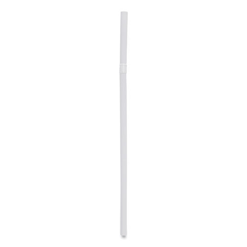 Picture of Flexible Wrapped Straws, 7.75", Plastic, White, 500/Pack, 20 Packs/Carton