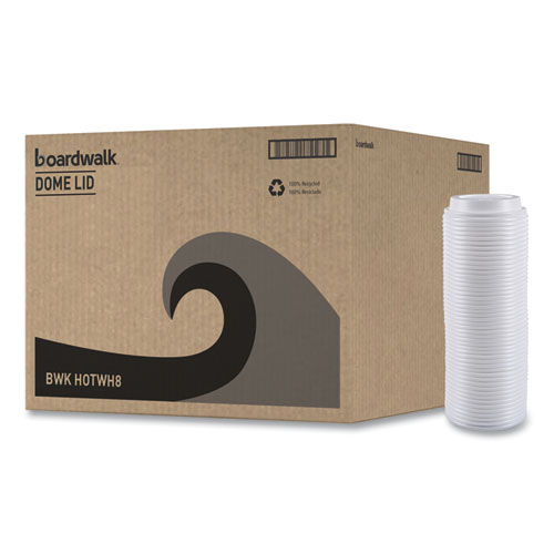 Picture of Hot Cup Lids, Fits 8 oz Hot Cups, White, 50/Sleeve, 20 Sleeves/Carton