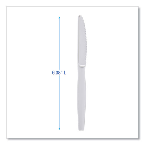 Picture of Heavyweight Polystyrene Cutlery, Knife, White, 1000/Carton