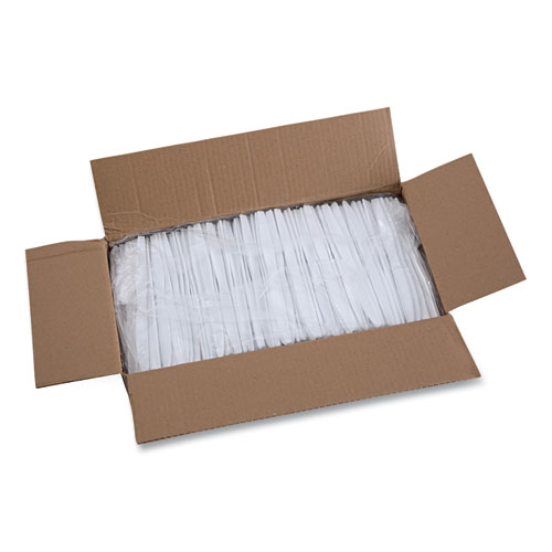 Picture of Heavyweight Polystyrene Cutlery, Knife, White, 1000/Carton