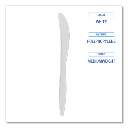 Picture of Mediumweight Polypropylene Cutlery, Knife, White, 1000/Carton