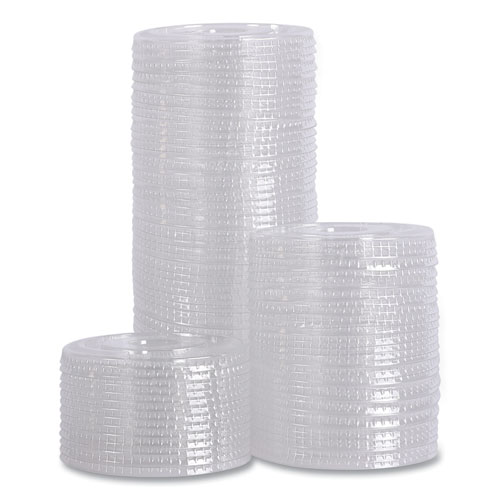 Picture of PET Cold Cup Lids, Fits 14 oz to 24 oz Plastic Cups, Clear, 100/Sleeve, 10 Sleeves/Carton