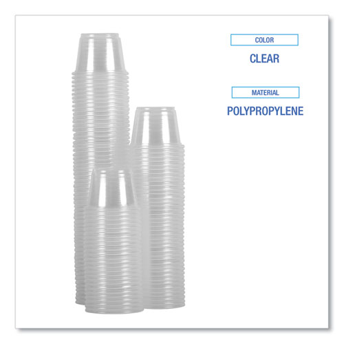 Picture of Souffle/Portion Cups, 1 oz, Polypropylene, Clear, 20 Cups/Sleeve, 125 Sleeves/Carton