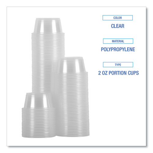 Picture of Souffle/Portion Cups, 2 oz, Clear, 125/Sleeve, 20 Sleeves/Carton