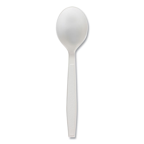 Picture of Heavyweight Polypropylene Cutlery, Soup Spoon, White, 1000/Carton