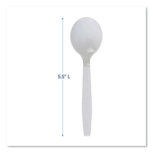 Picture of Mediumweight Polystyrene Cutlery, Soup Spoon, White, 1,000/Carton