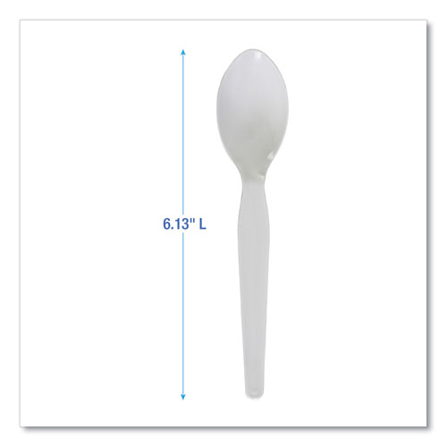 Picture of Heavyweight Polystyrene Cutlery, Teaspoon, White, 1000/Carton