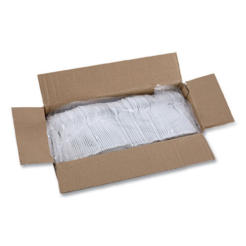 Picture of Heavyweight Polystyrene Cutlery, Teaspoon, White, 1000/Carton