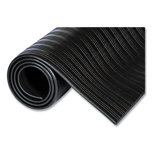Picture of Ribbed Vinyl Anti-Fatigue Mat, Rib Embossed Surface, 36 x 144, Black