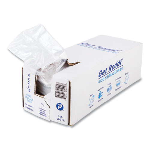 Picture of Food Bags, 1 qt, 0.68 mil, 4" x 12", Clear, 1,000/Carton