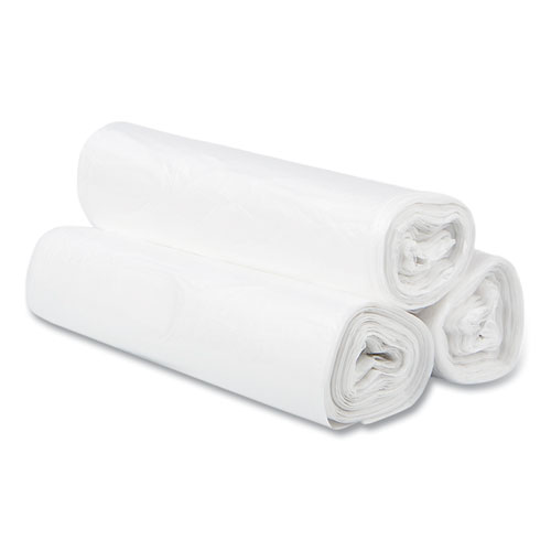 Picture of High-Density Commercial Can Liners, 30 gal, 10 mic, 30" x 37", Clear, 25 Bags/Roll, 20 Interleaved Rolls/Carton