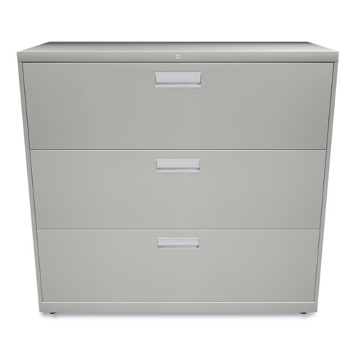 Picture of Brigade 600 Series Lateral File, 3 Legal/Letter-Size File Drawers, Light Gray, 42" x 18" x 39.13"