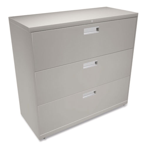 Picture of Brigade 600 Series Lateral File, 3 Legal/Letter-Size File Drawers, Light Gray, 42" x 18" x 39.13"