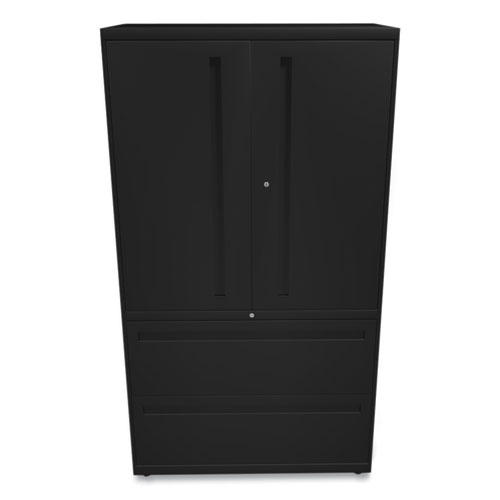 Picture of Brigade 700 Series Lateral File, Three-Shelf Enclosed Storage, 2 Legal/Letter-Size File Drawers, Black, 36" x 18" x 64.25"