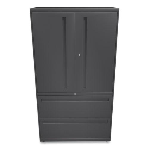 Picture of Brigade 700 Series Lateral File, Three-Shelf Enclosed Storage, 2 Legal/Letter-Size File Drawers, Charcoal, 36" x 18" x 64.25"