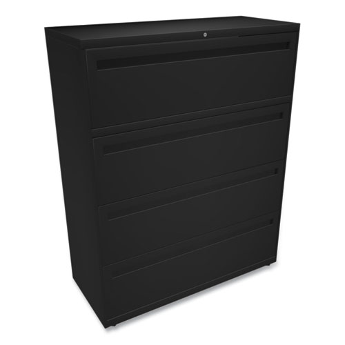 Picture of Brigade 700 Series Lateral File, 4 Legal/Letter-Size File Drawers, Black, 42" x 18" x 52.5"