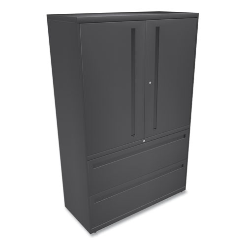 Picture of Brigade 700 Series Lateral File, Three-Shelf Enclosed Storage, 2 Legal/Letter-Size File Drawers, Charcoal, 42" x 18" x 64.25"