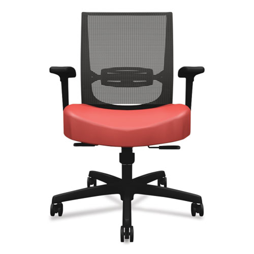 Picture of Convergence Mid-Back Task Chair, Synchro-Tilt and Seat Glide, Supports Up to 275 lb, Red Seat, Black Back/Base