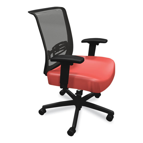 Picture of Convergence Mid-Back Task Chair, Synchro-Tilt and Seat Glide, Supports Up to 275 lb, Red Seat, Black Back/Base