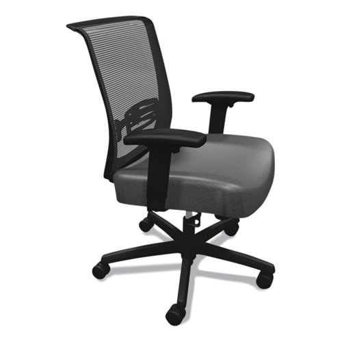 Picture of Convergence Mid-Back Task Chair, Swivel-Tilt, Supports Up to 275 lb, 16.5" to 21" Seat Height, Iron Ore Seat, Black Back/Base