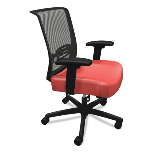 Picture of Convergence Mid-Back Task Chair, Swivel-Tilt, Supports Up to 275 lb, 16.5" to 21" Seat Height, Red Seat, Black Back/Base