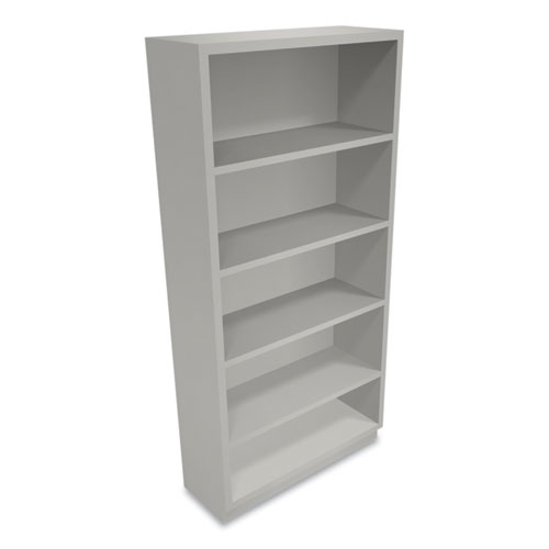 Picture of Metal Bookcase, Five-Shelf, 34.5w x 12.63d x 71h, Light Gray