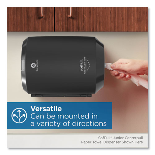 Picture of SofPull CenterPull Hand Towel Dispenser, 9.63 x 8.88 x 10.94, Black