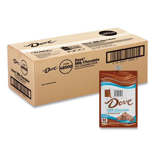 Picture of Dove Hot Chocolate Freshpack, Milk Chocolate, 0.66 oz Pouch, 72/Carton